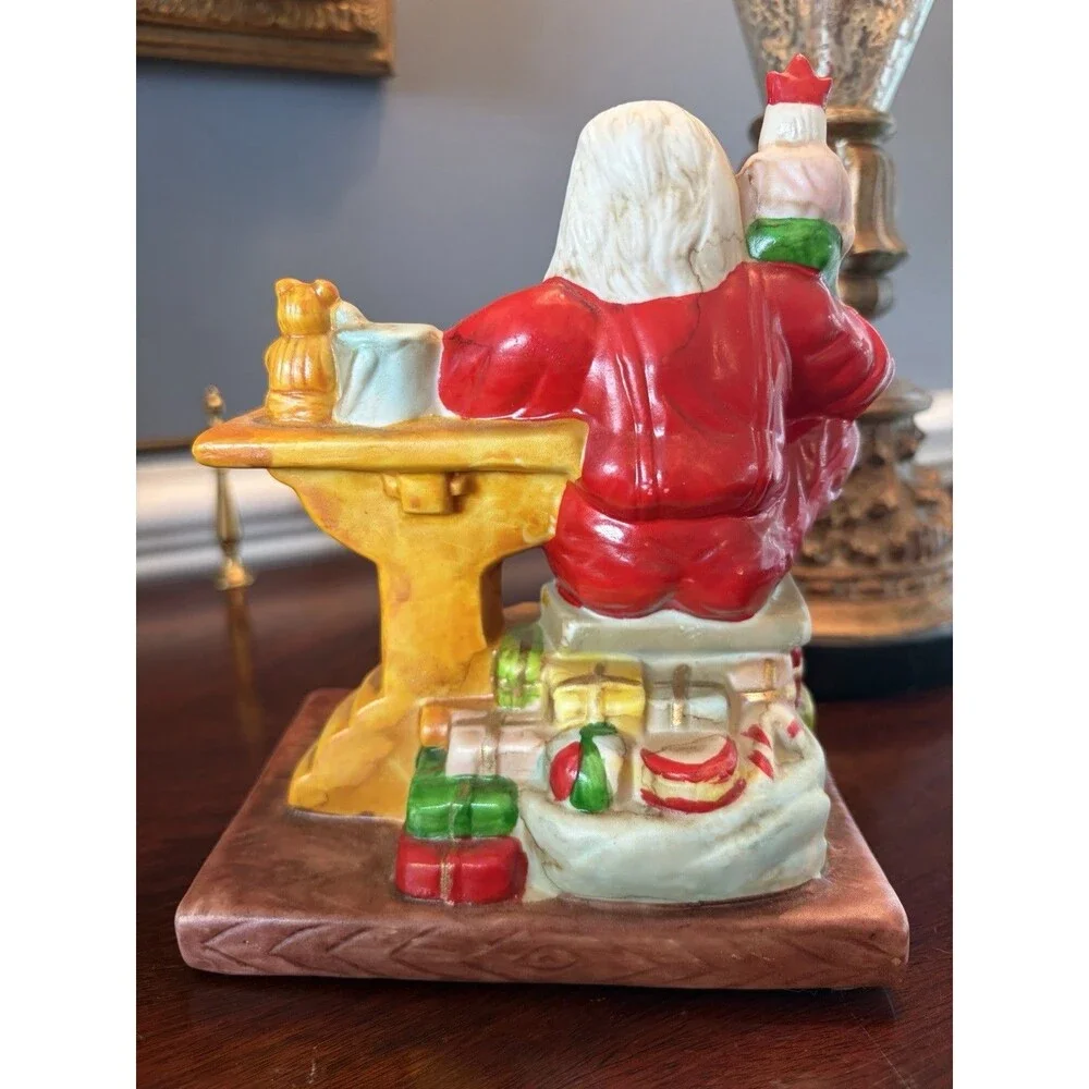Vintage Santa Claus Music Box Santas Workshop Plays Jingle Bells Japan